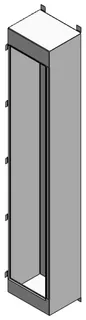 The tall junction box, front view.